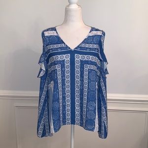 Aqua Blue Blouse Size Large